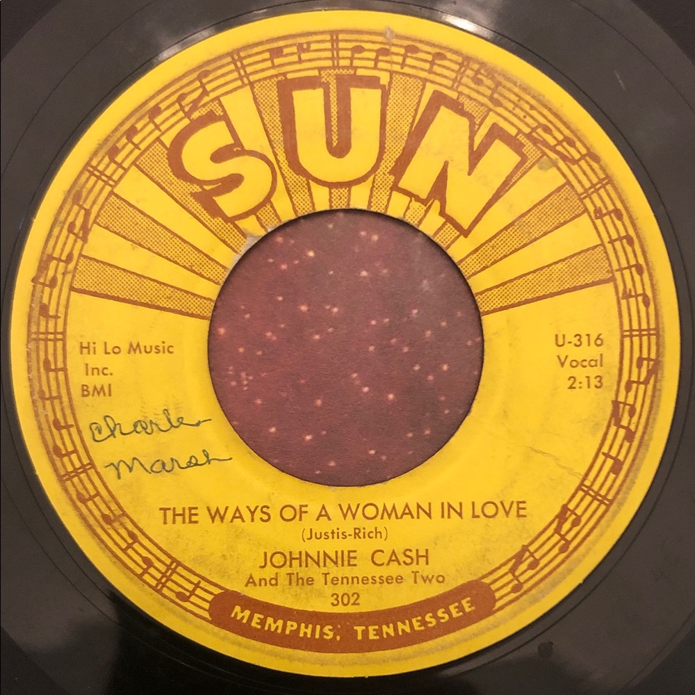 Johnnie Cash The Ways of a Woman in Love Vinyl 45 Record ‘58